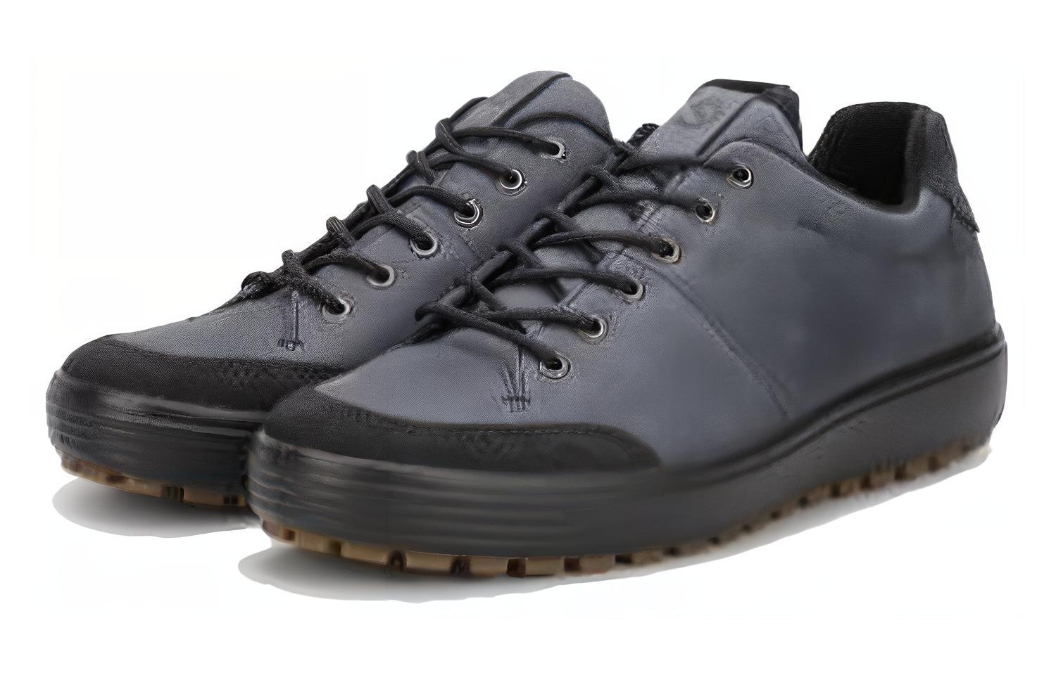 Shop ECCO Cuir Basse À Lacets Bout Rond ''Bleu Casual'' 45047454795