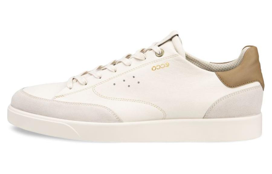 ECCO Leather Round-Toe Lace-Up Low-Top Sneakers 'White' 52139460797