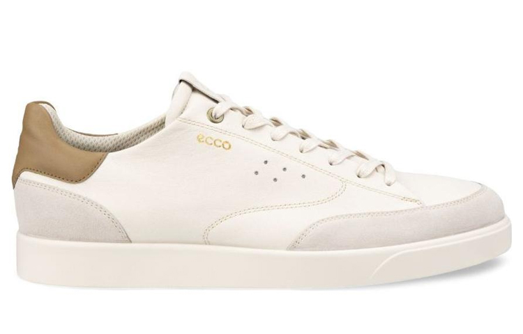 Order ECCO Leather Round-Toe Lace-Up Low-Top Sneakers 'White' 52139460797