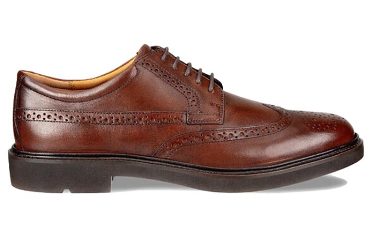 ECCO Leather Round Toe Lace-Up Dress Shoe 'Brown' 圖 2