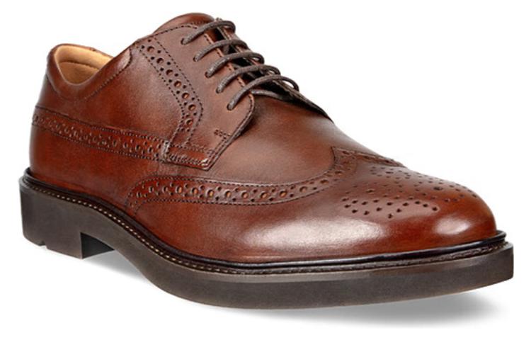 ECCO Leather Round Toe Lace-Up Dress Shoe 'Brown' 圖 3