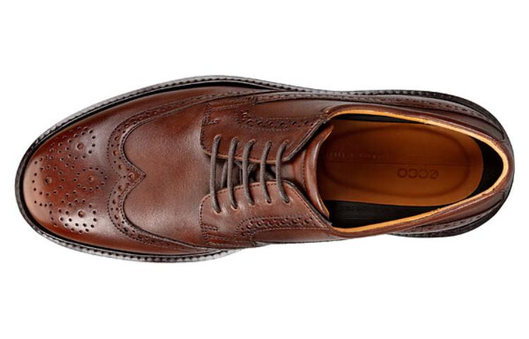 ECCO Leather Round Toe Lace-Up Dress Shoe 'Brown' 圖 5