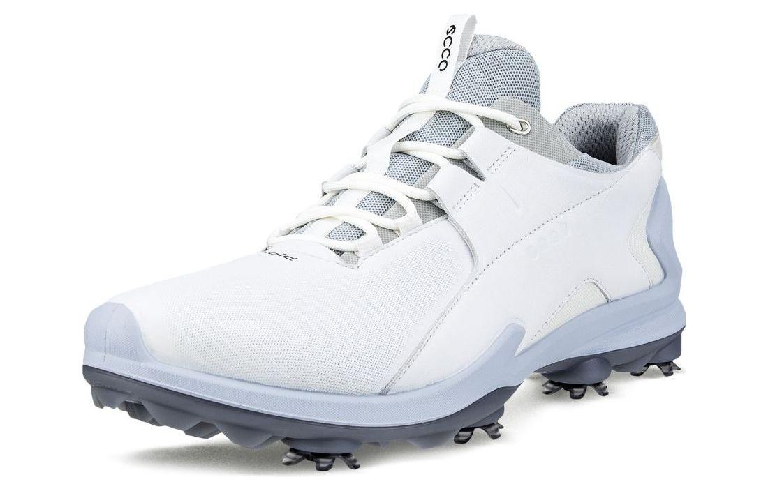 ECCO Leather Round Toe Lace-Up Low 'White Casual' 圖 3