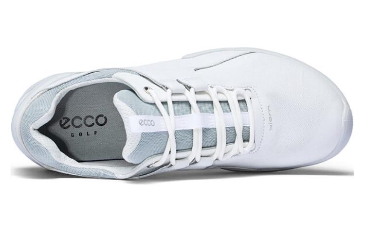 ECCO Leather Round Toe Lace-Up Low 'White Casual' 圖 5