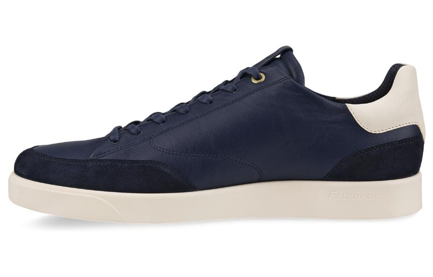ECCO Leather Round Toe Lace-Up Low Top 'Blue' 52139460796