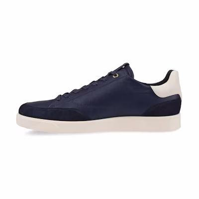 ECCO Leather Round Toe Lace-Up Low Top 'Blue'