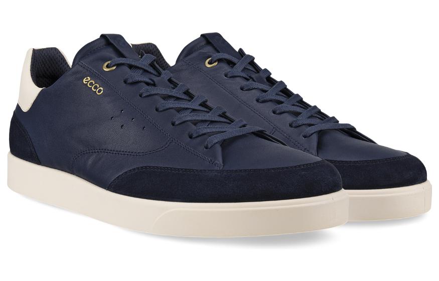 ECCO Leather Round Toe Lace-Up Low Top 'Blue' 圖 2