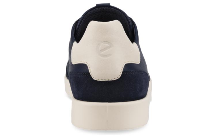 ECCO Leather Round Toe Lace-Up Low Top 'Blue' 圖 4