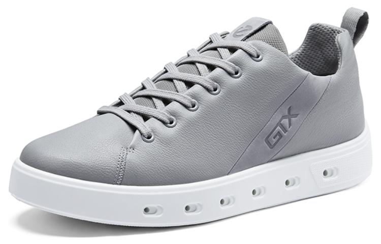 ECCO Leather Round Toe Lace-Up Low Top 'Silver' 圖 2