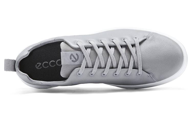 ECCO Leather Round Toe Lace-Up Low Top 'Silver' 圖 4