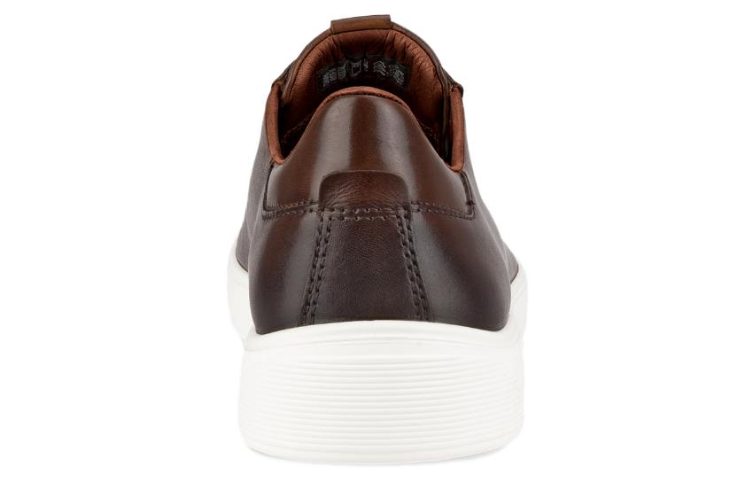 ECCO Leather Round Toe Lace-up Low Top Sneaker 'Brown' 圖 3