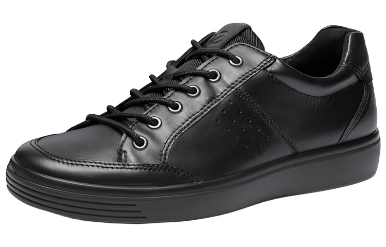 ECCO Leather Sneaker 'Versatile Casual Black' 圖 2