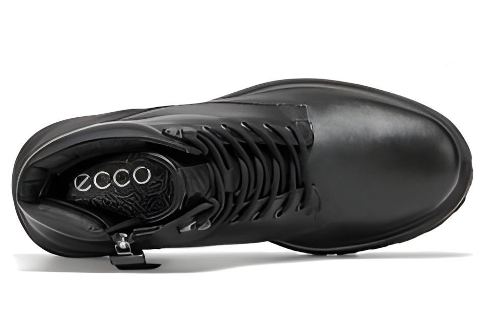 Lookbook ecco愛步 頭層牛皮 保暖牛皮防水 短筒 馬丁靴 黑色