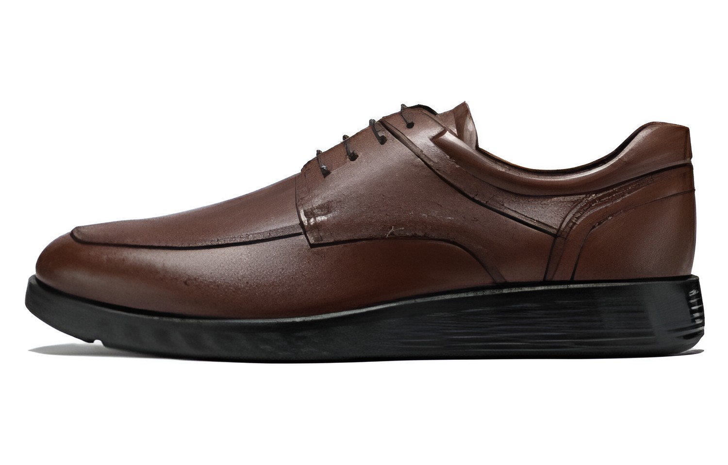 ECCO Light Hybrid Series Leather Derby 'Brown' 52032401053