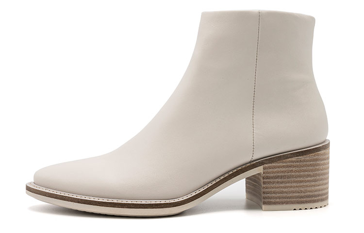 Buy ECCO Model 'Sepatu Boot Tumit Chunky Putih dengan Ritsleting Pergelangan Kaki' 21230301378