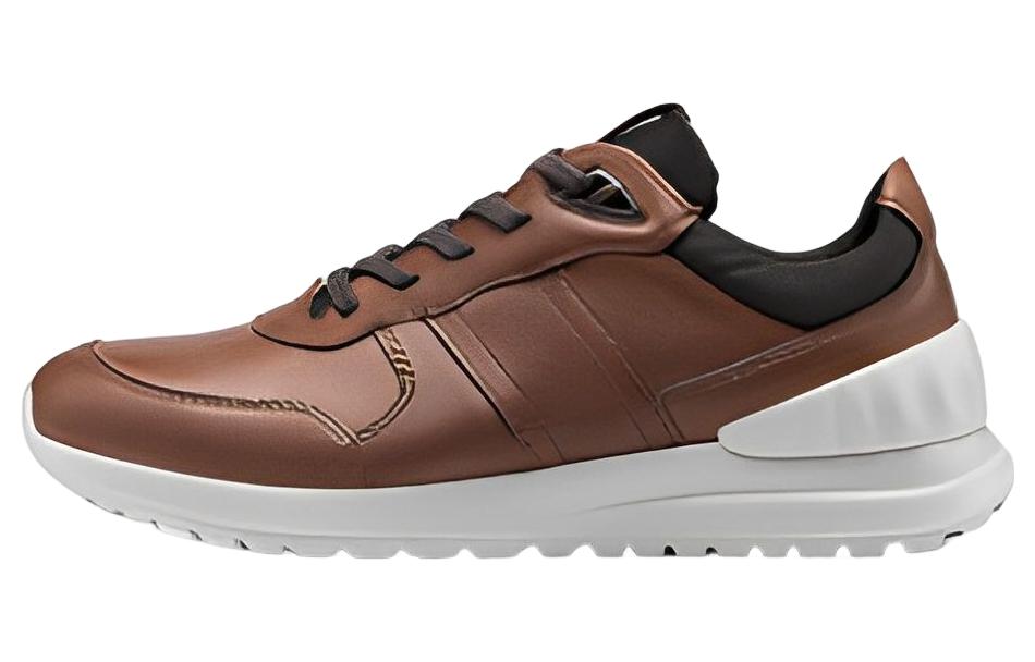 Ecco Soft 7 Lightweight Brown Leather Casual Low-Top Sneakers 50375402014