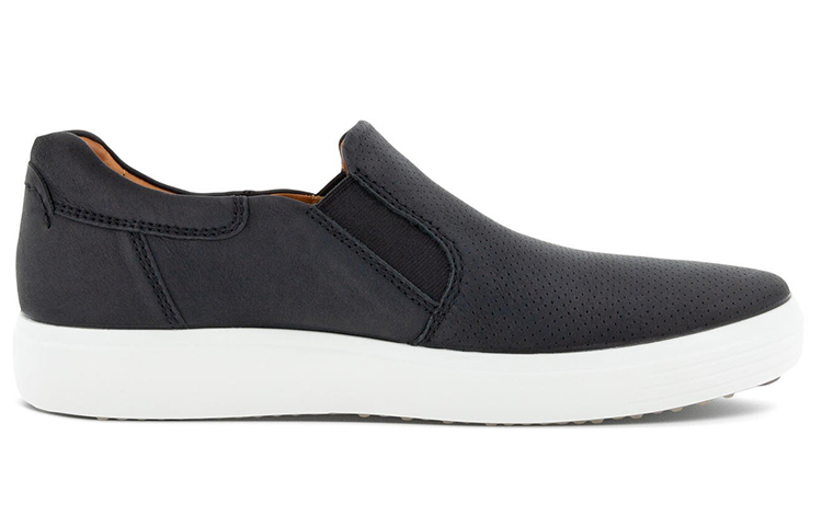 Order ecco/愛步 Soft 7 Slip-On 簡潔舒適 時尚休閒平底鞋 黑色