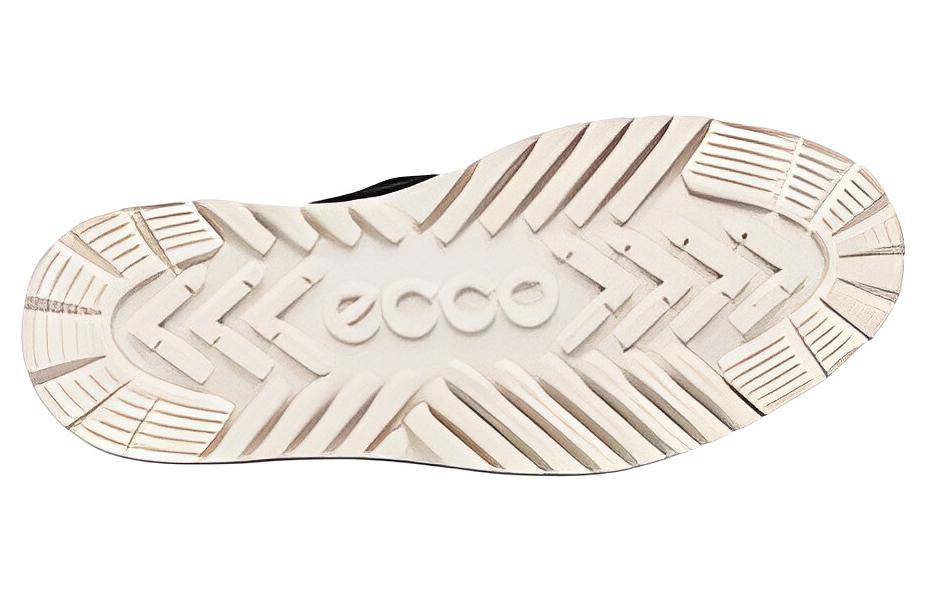 ECCO Soft Series Leather Round Toe Platform Warm Non-Slip Short Tube Martin Boots 'Black' 圖 5