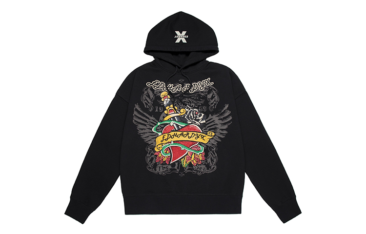 Ed Hardy x Love Dagger Rhinestone Print Loose Fit Hoodie Unisex X1B1TA115214
