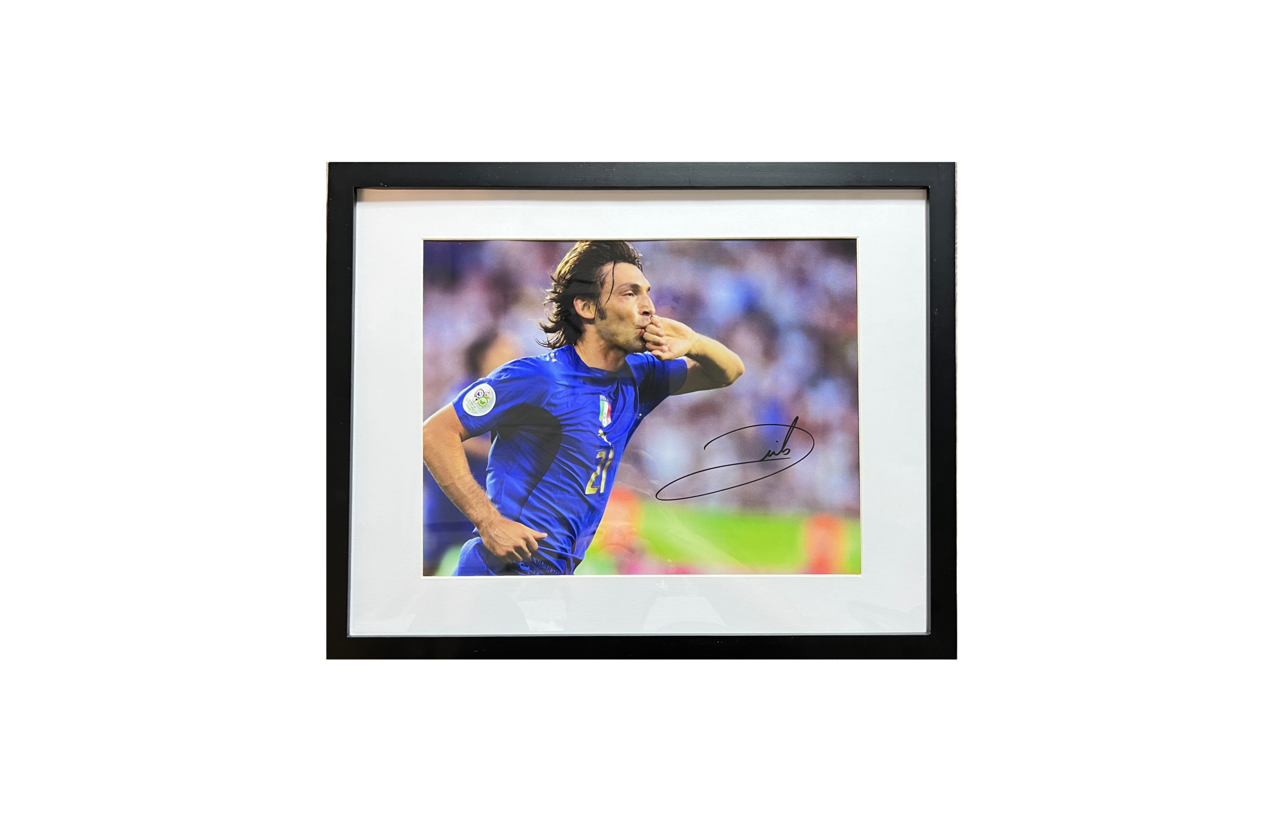 Buy EM Collectibles Andrea Pirlo Signed Italy World Cup Photo with COA - Framed (38.6x48.6cm) EXC3314