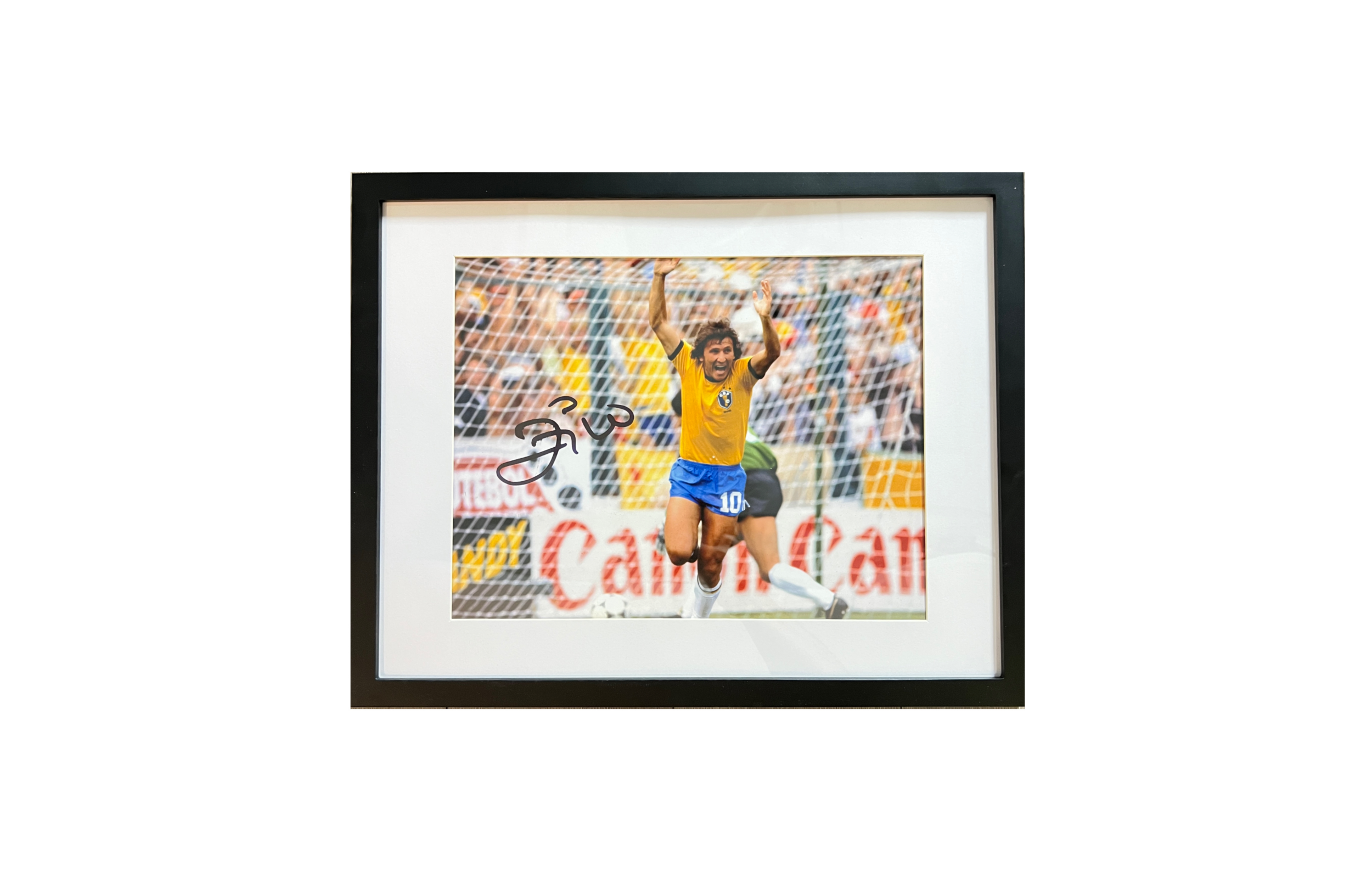 EM Collectibles Zico Signed Brazil 1982 World Cup Photo Soccer Fan Collectible. EXC3081