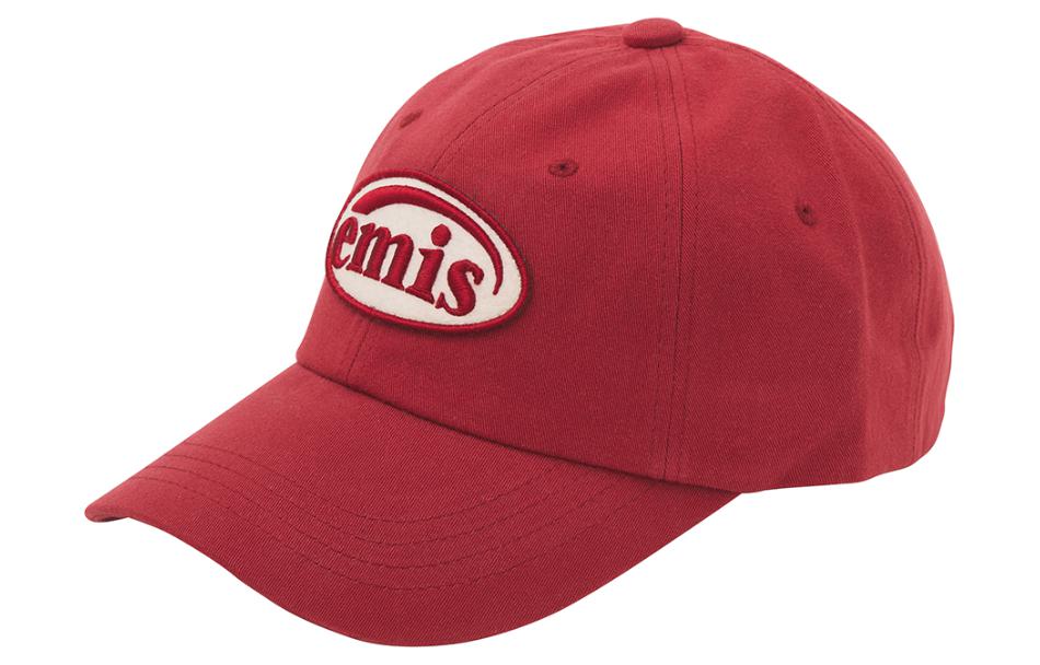 EMIS Letter Embroidery Cotton Cap Red - Unisex Couple Style 1302-RED