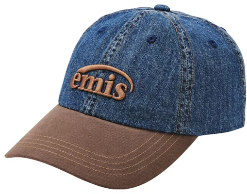 Emis Letter Embroidery Cotton Denim Baseball Cap Unisex Couple Blue/Brown 1414-BLUE/BROWN Buy Emis Letter Embroidery Cotton Denim Baseball Cap Unisex Couple Blue/Brown 1414-BLUE/BROWN