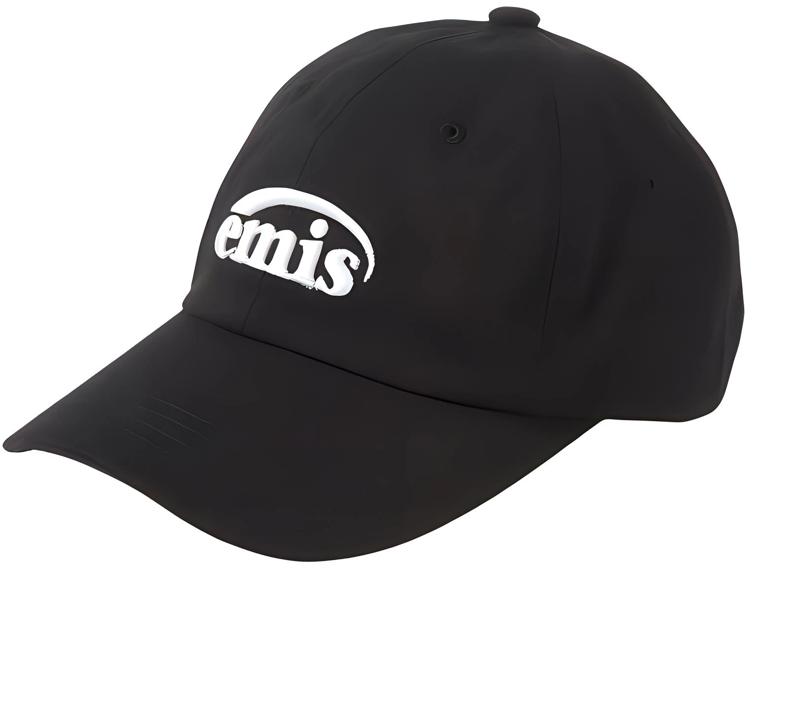 emis-logo-design-casual-sports-cap-cotton-black-unisex-adjustable-hat-515-black