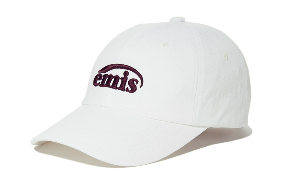 EMIS Logo Embroidered Cotton Baseball Cap White - Fashion Accessory 576-white
