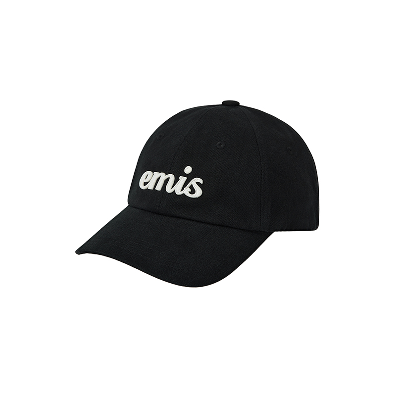 emis Logo Patch Cotton Baseball Cap Unisex Black 10146420001