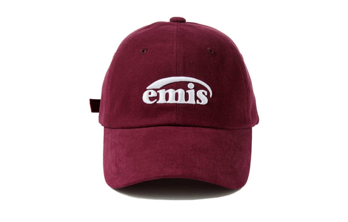 EMIS Logo Red Cotton Baseball Cap - Unisex Couple Style 518-burgundy