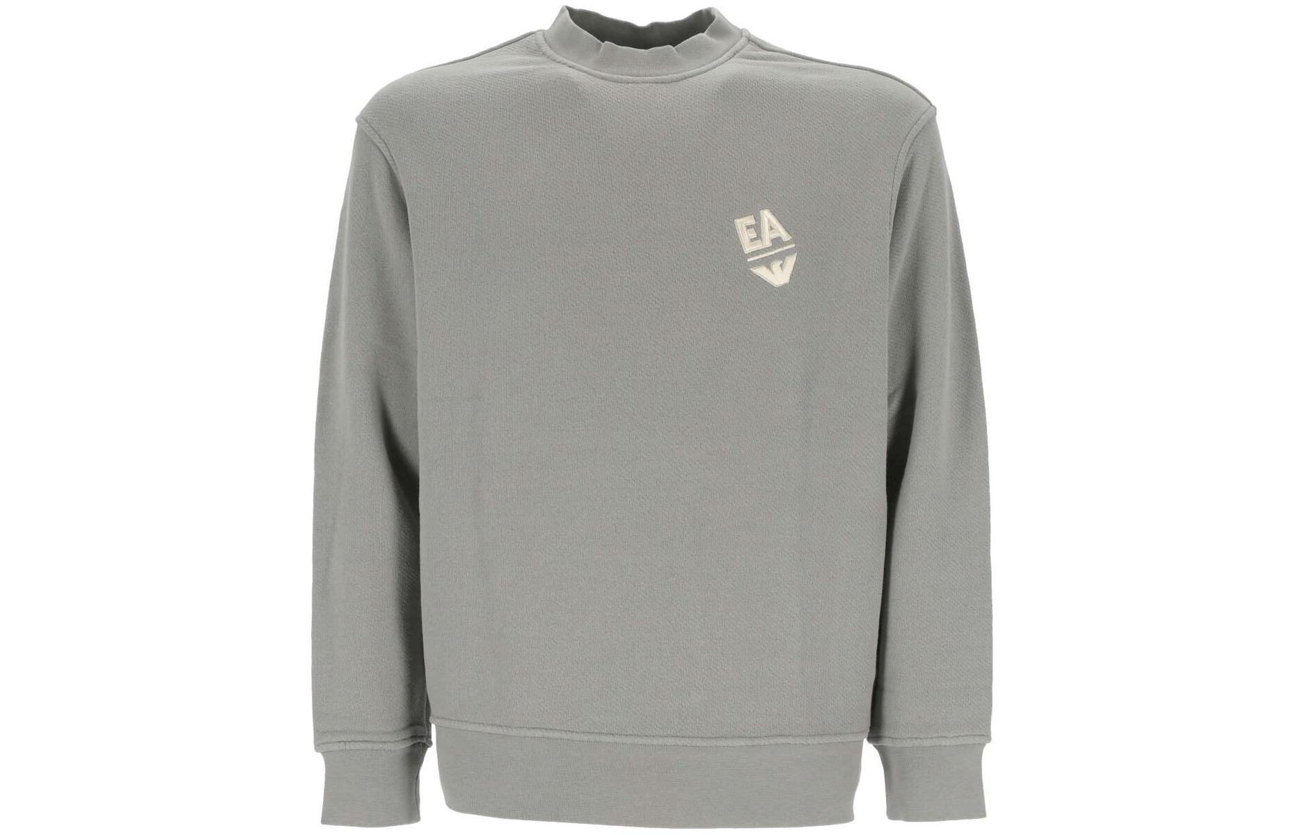 Order Emporio Armani 徽章印花寬鬆圓領長袖上衣 - 灰色 3D1MEC-1JODZ-0664