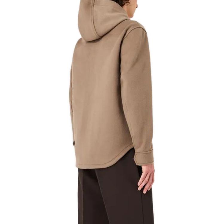 EMPORIO ARMANI  Beige Hooded Jacket with Chest Pocket and Button Closure. 6R1B94-1NMYZ-0144 圖 4