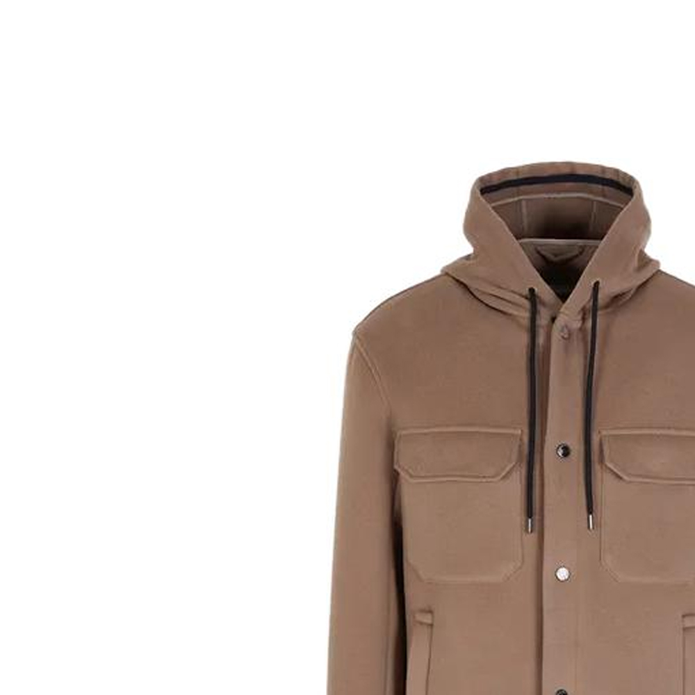 EMPORIO ARMANI  Beige Hooded Jacket with Chest Pocket and Button Closure. 6R1B94-1NMYZ-0144 圖 6