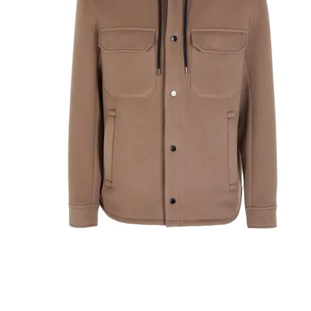 EMPORIO ARMANI  Beige Hooded Jacket with Chest Pocket and Button Closure. 6R1B94-1NMYZ-0144 圖 7