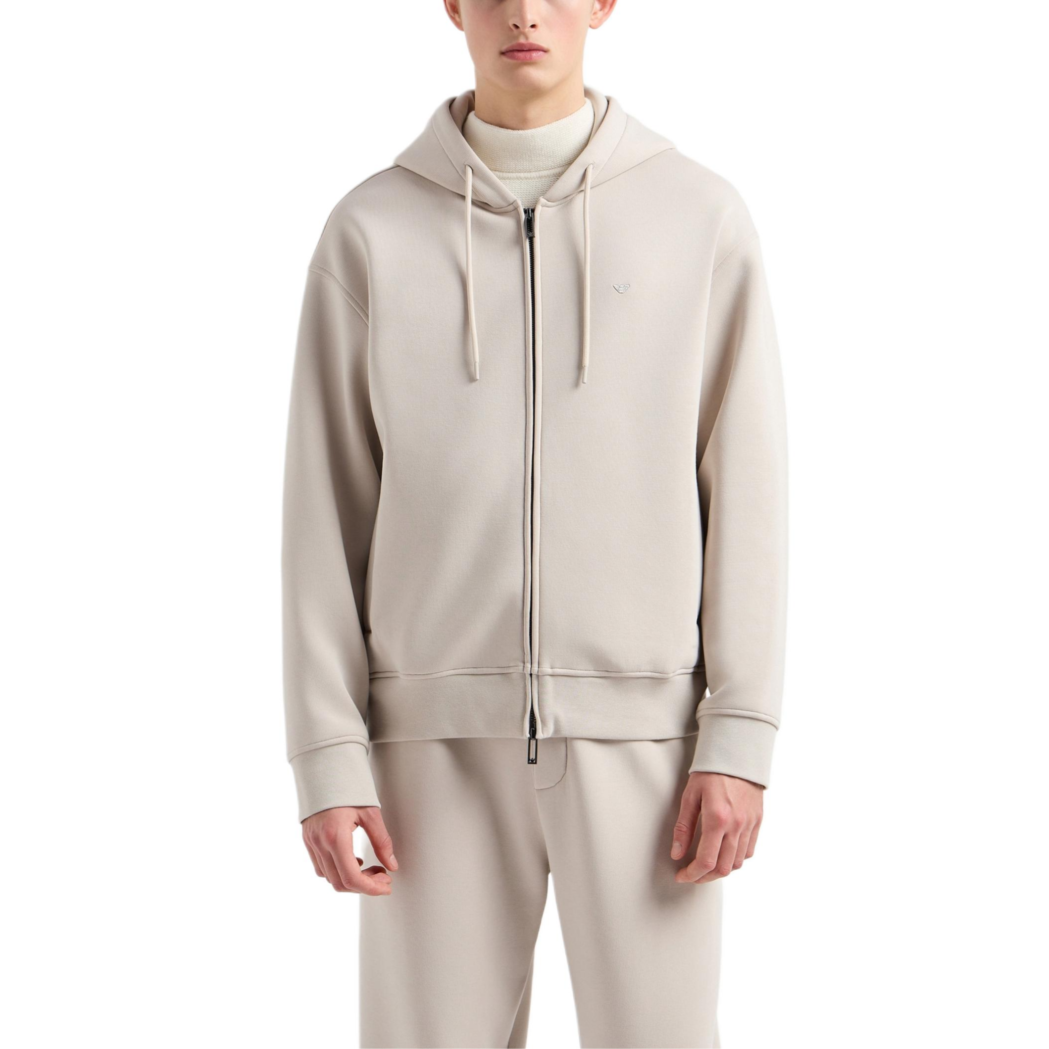 Lookbook Emporio Armani Jaket Berhud Beige dengan Sulaman Helang. 6D1M90-1JOTZ-06G2