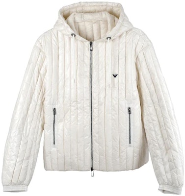 EMPORIO ARMANI Chaqueta Beige Acolchada con Capucha y Logo Bordado. 6R1B79-1NKZZ-0128 Order EMPORIO ARMANI Chaqueta Beige Acolchada con Capucha y Logo Bordado. 6R1B79-1NKZZ-0128