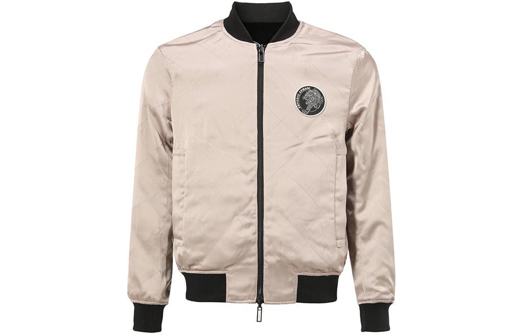 EMPORIO ARMANI  Beige Logo Patch Zip-Up Long Sleeve Jacket. 3L1BG9-1NAJZ-0999 圖 2