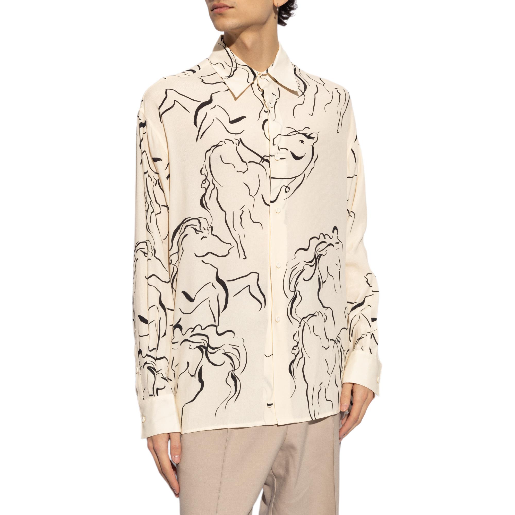 Emporio Armani  Beige Print Long Sleeve Fashion Shirt E31F27F1022191 圖 3