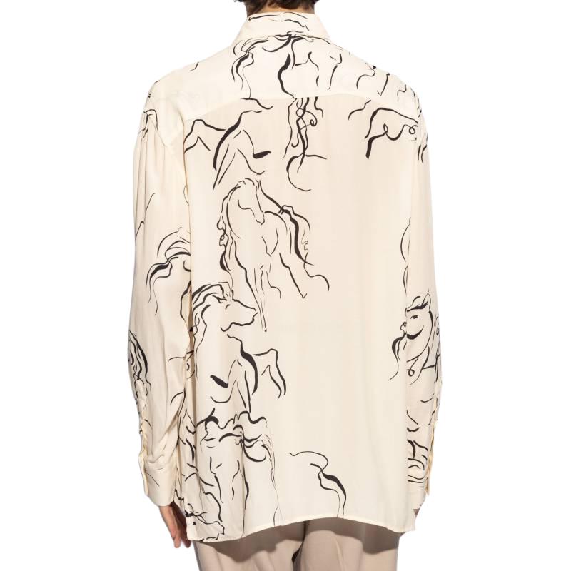 Emporio Armani  Beige Print Long Sleeve Fashion Shirt E31F27F1022191 圖 4