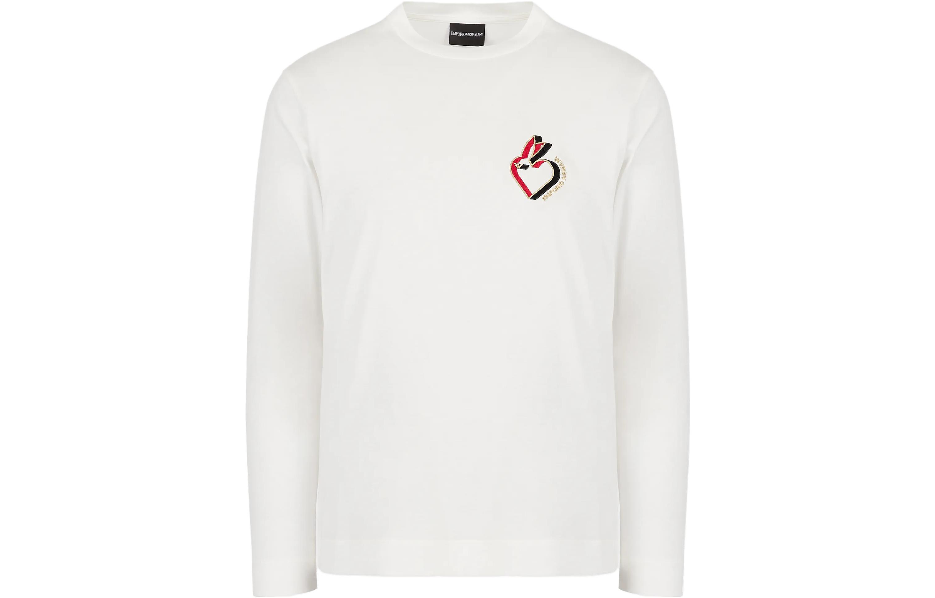 Emporio Armani  Beige Rabbit Embroidered Crewneck Sweater. 3R1TBI1-JUVZ1-0101