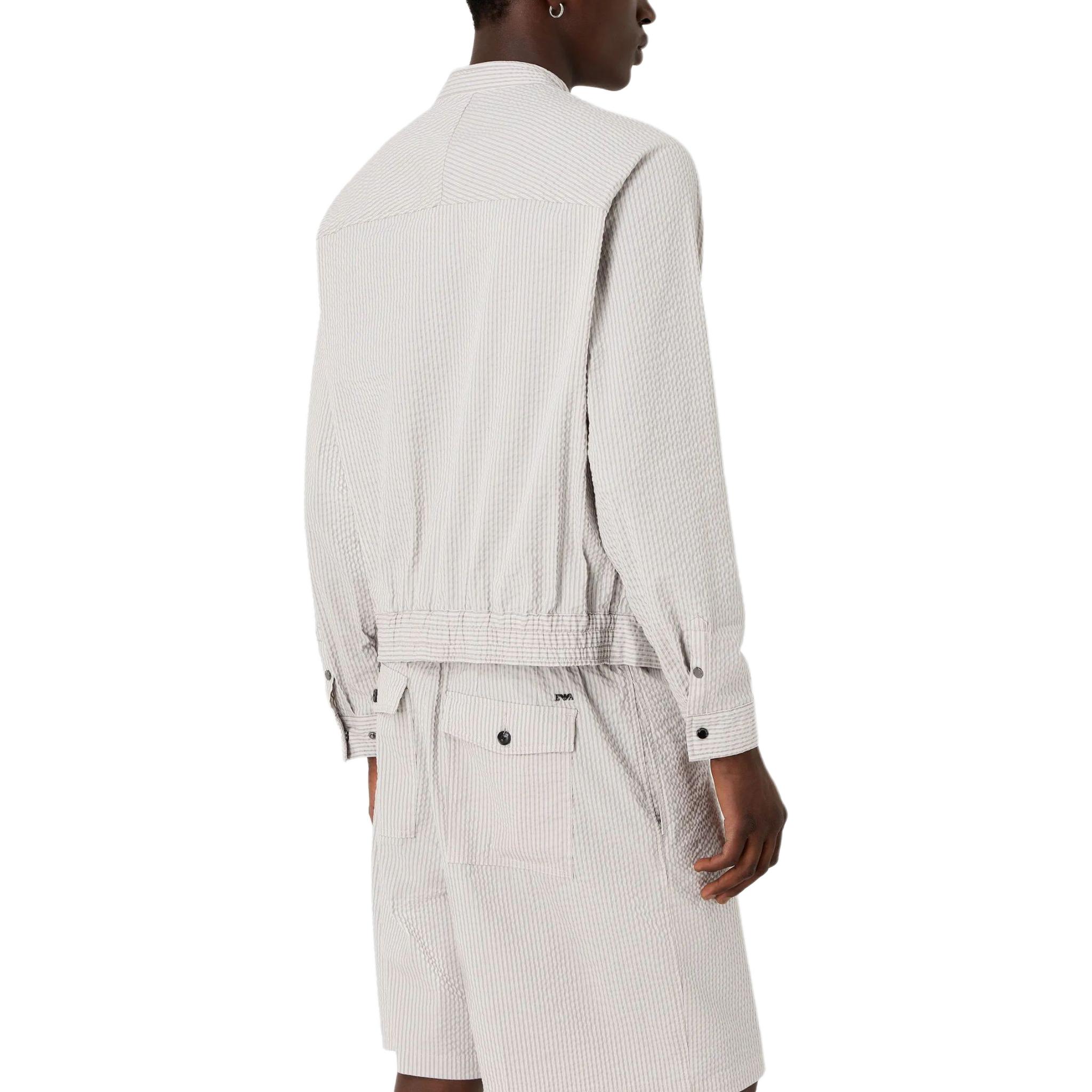 Emporio Armani  Beige Striped Single-Breasted Casual Jacket SS24. 3D1BL6-1NPIZ-F620 圖 4