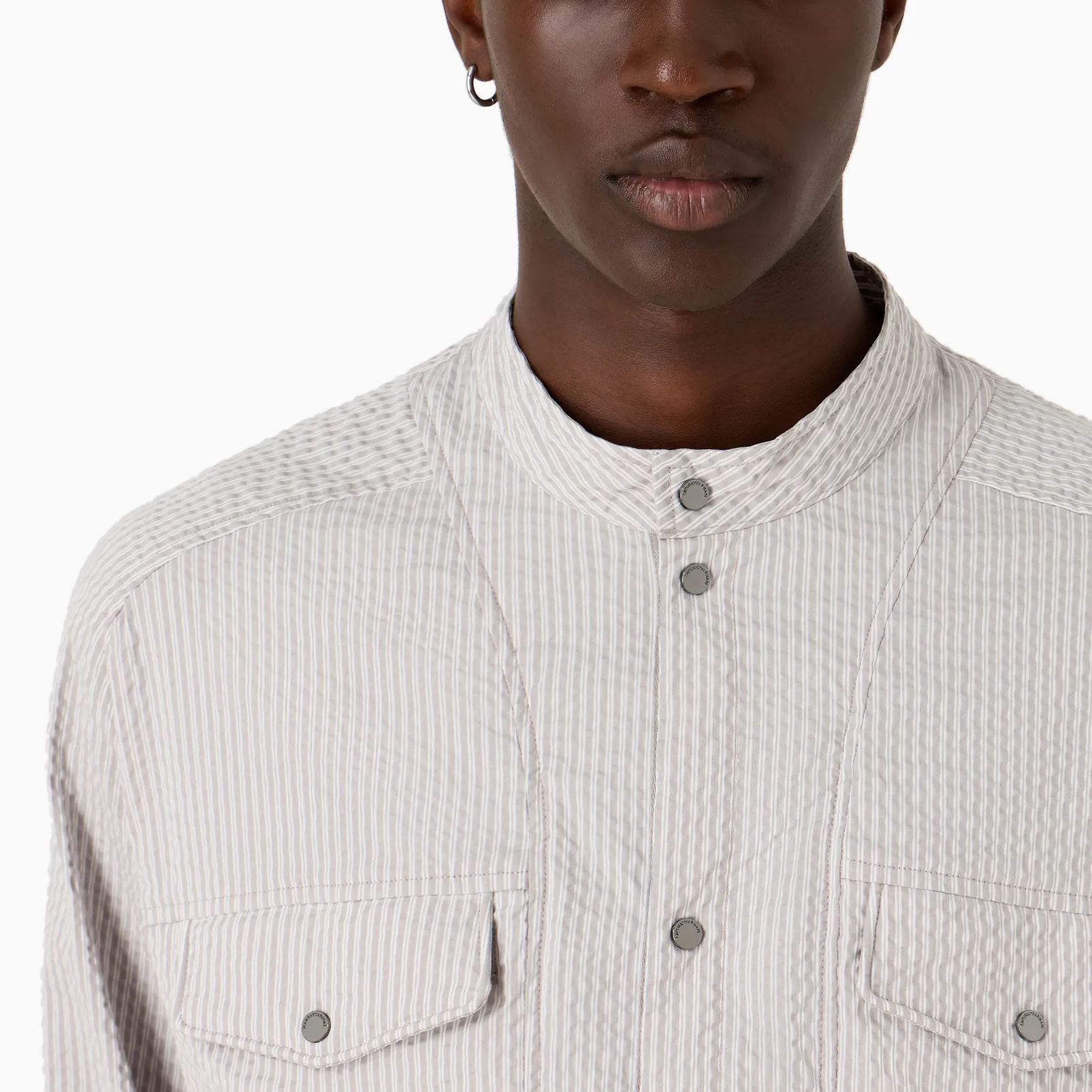 Emporio Armani  Beige Striped Single-Breasted Casual Jacket SS24. 3D1BL6-1NPIZ-F620 圖 6