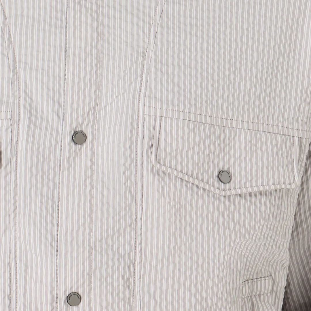 Emporio Armani  Beige Striped Single-Breasted Casual Jacket SS24. 3D1BL6-1NPIZ-F620 圖 7