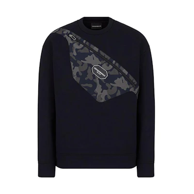 EMPORIO ARMANI Black Camouflage Print Crewneck Sweatshirt 6K1M90-1JUWZ1-0920