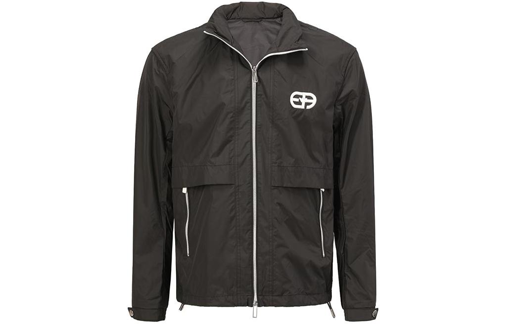 Emporio Armani  Black Color-Block Logo Embroidered Zip-Up Jacket. 3L1BA1-1NCGZ-0999 圖 2