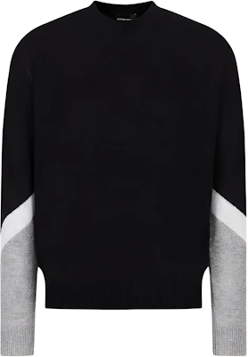 Suéter de Cashmere Negro Contrastado Emporio Armani para Hombre. 3R1MX6-1MDTZ-0920 Buy Suéter de Cashmere Negro Contrastado Emporio Armani para Hombre. 3R1MX6-1MDTZ-0920