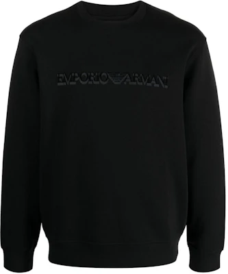 Emporio Armani Black Crewneck Lettered Long Sleeve Sweater. 6R1MG7-1JHSZ-00B0 Buy Emporio Armani Black Crewneck Lettered Long Sleeve Sweater. 6R1MG7-1JHSZ-00B0