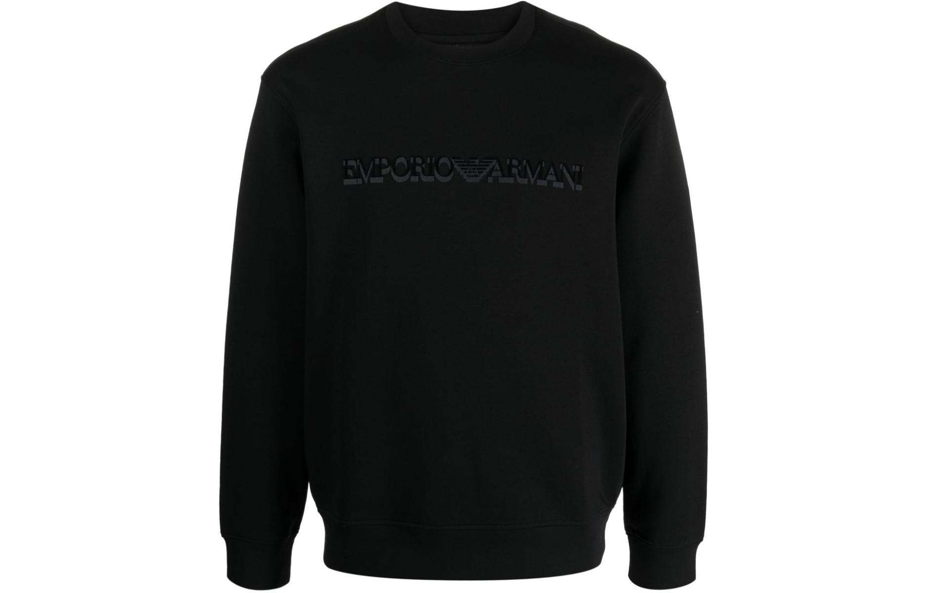 Emporio Armani  Black Crewneck Lettered Long Sleeve Sweater. 6R1MG7-1JHSZ-00B0 圖 2