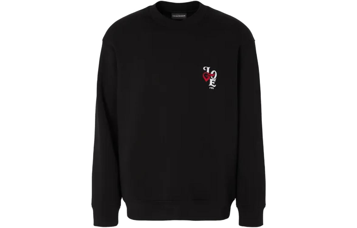 Emporio Armani  Black Crewneck Pullover Sweatshirt. 6R1MF31-JHSZ1-0999